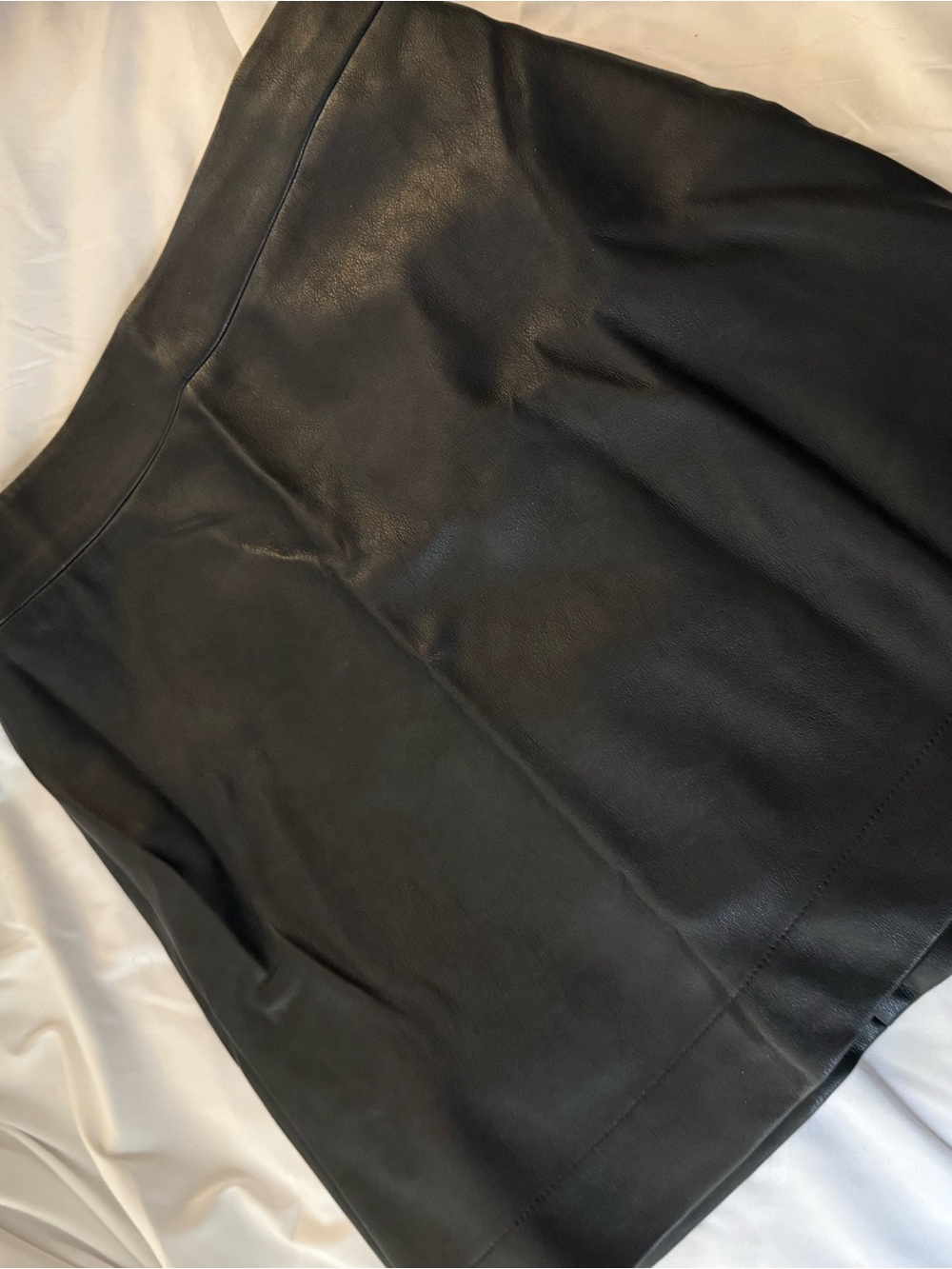 Crew Classic Black Faux Leather Mini Skirt